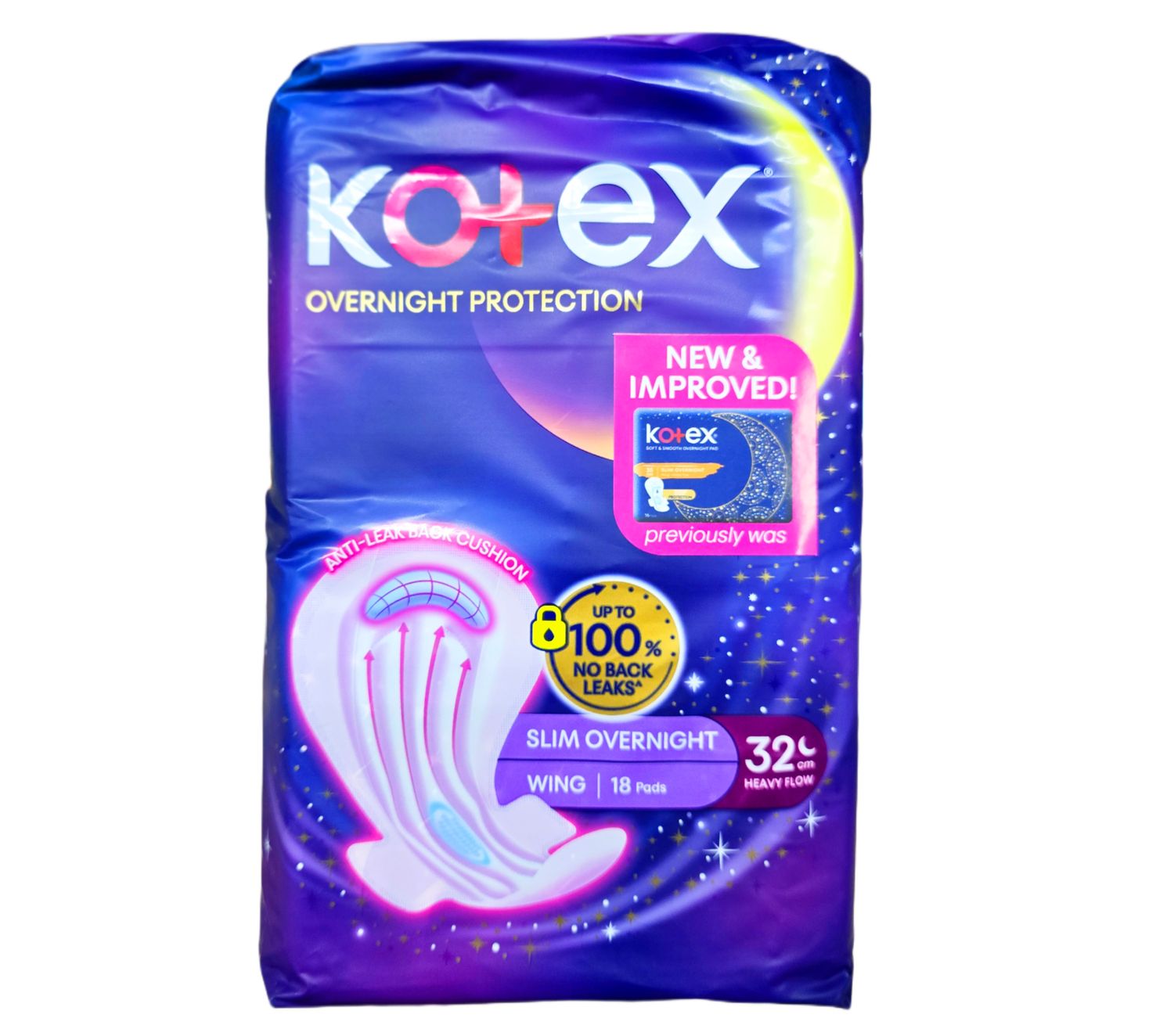Kotex Slim Overnight Protection Pad 32cm x 18pcs