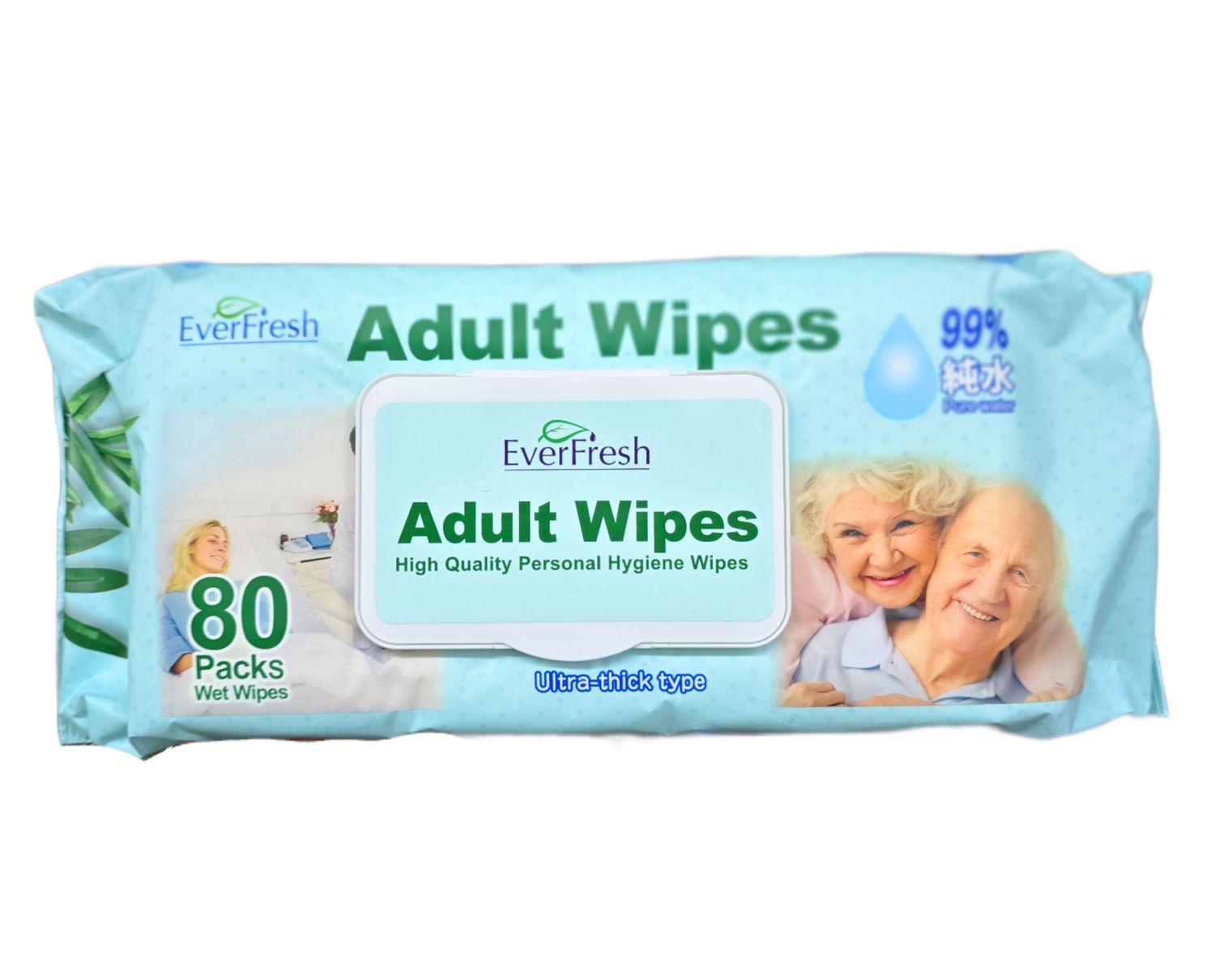Everfresh Adult Wipes - Ultra Thick Type 80pcs