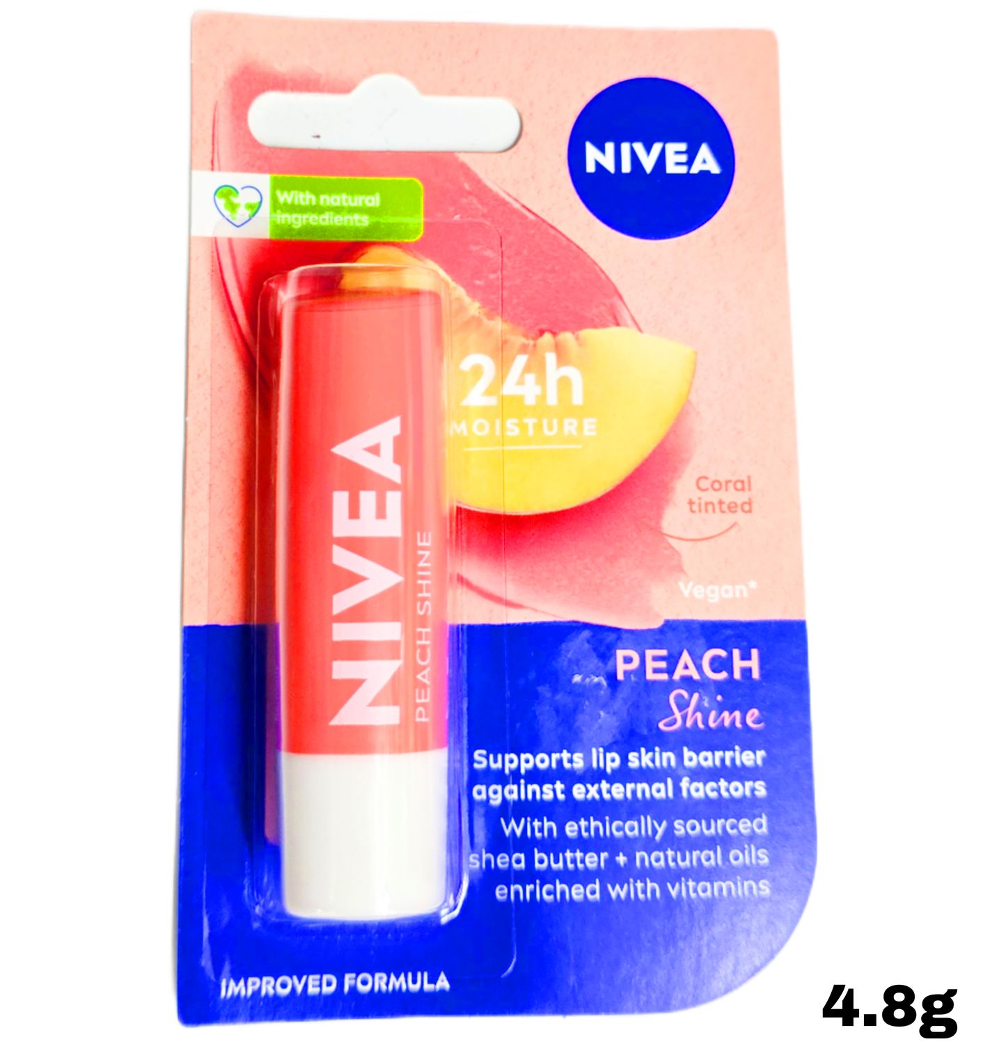 Nivea Peach Shine Lip Balm 4.8g