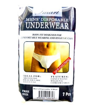 Smart MENS&#39; Antibacterial DISPOSABLE UNDERWEAR 7pcs Inside