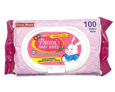 Pureen Scented Pink Baby Wipes 100Sheets