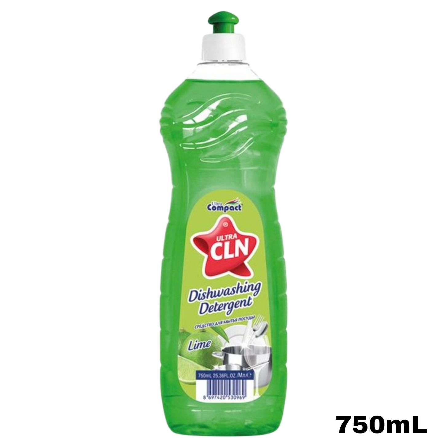 Compact Ultra Clean Dishwashing Detergent Lime 750mL