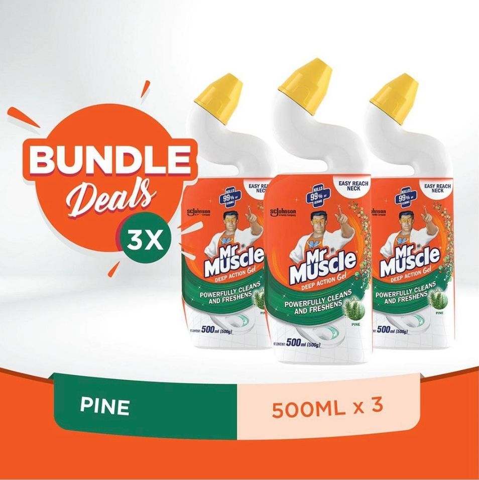 Mr Muscle Toilet Cleaner, Pine, 500ml (Pack of 3)