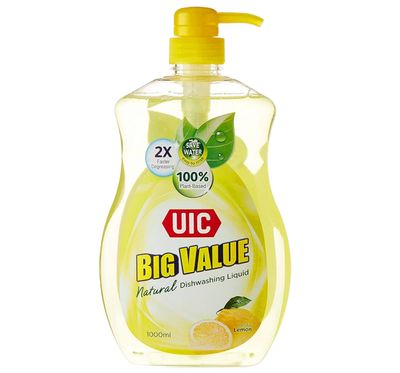 UIC Big Value Natural dishwashing Liquid - Lemon 1000mL