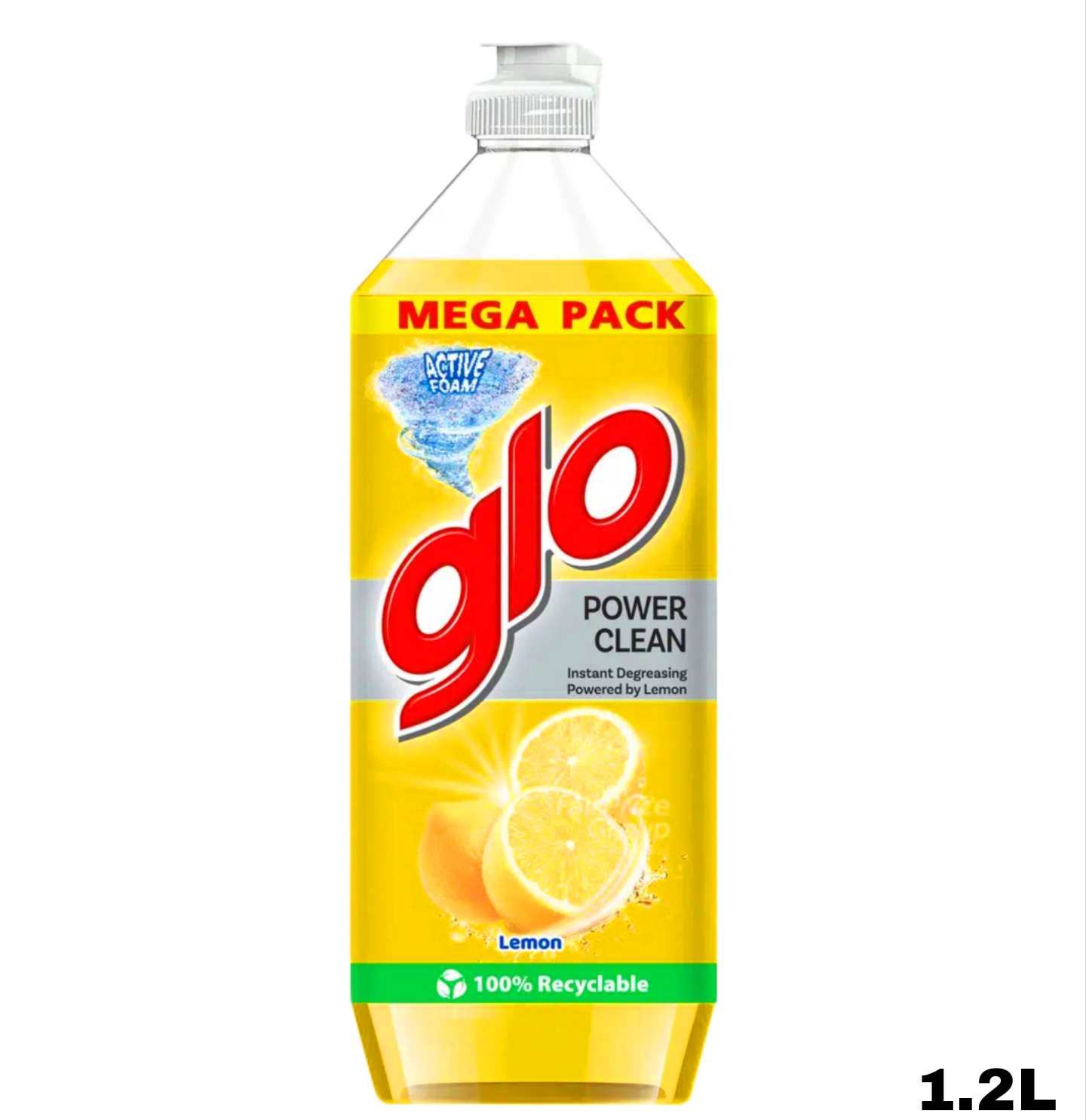 Glo Active Foam Lemon Dishwashing Liquid 1.2L