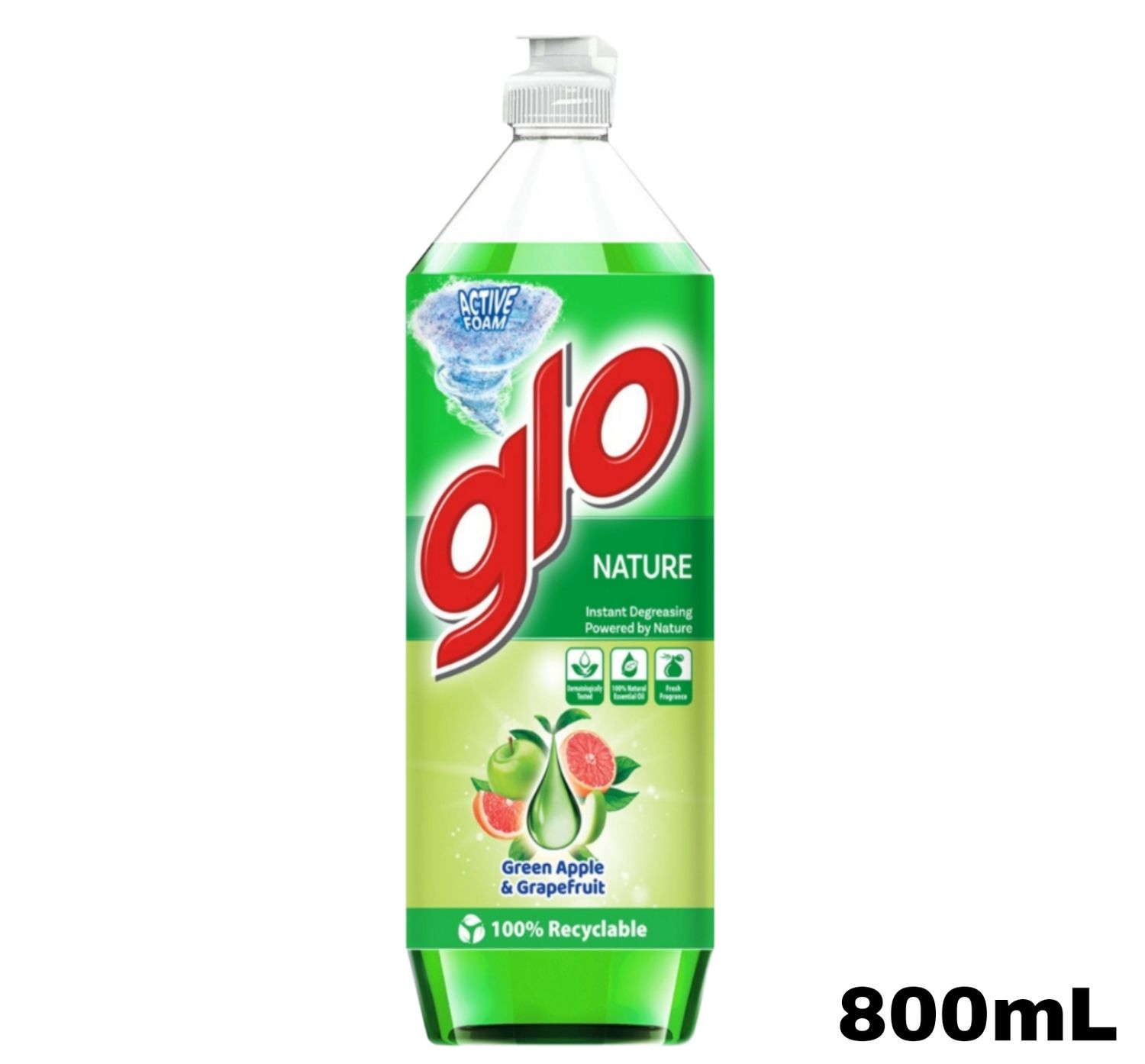 Glo Active Foam Dishwashing Liquid - Grean Apple &amp; Grape 800mL