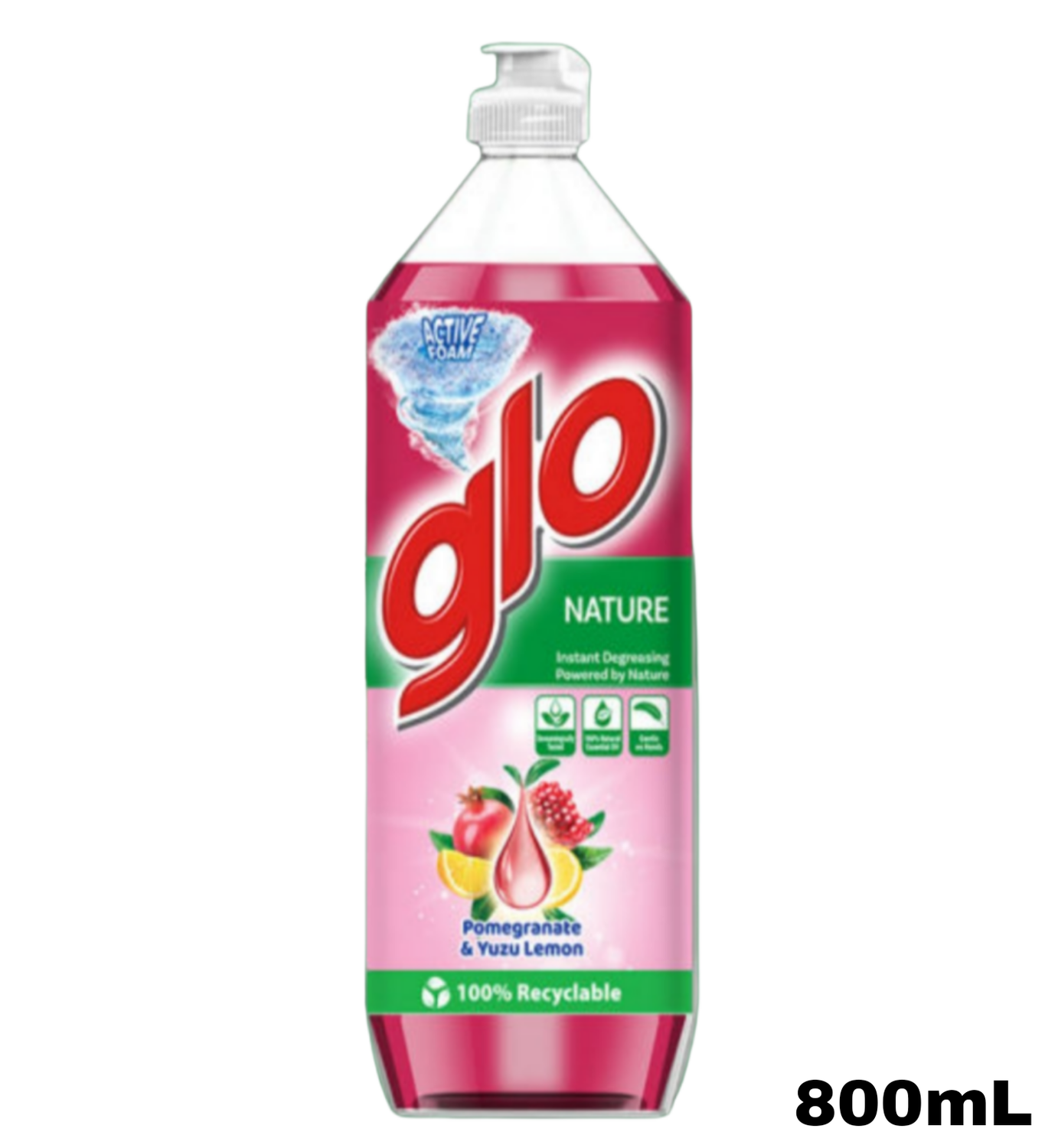 Glo Nature Pomegranate &amp; Yuzu Lemon Dishwash Liquid 800ml