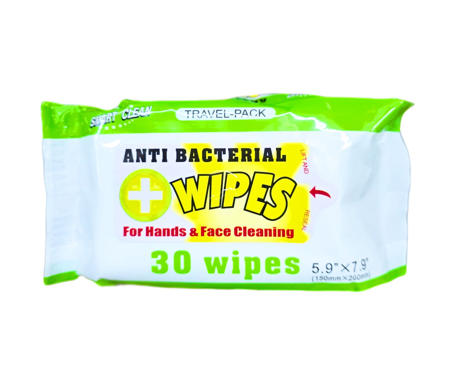 Smart Clean Anti Bacterial Wipes 30Wipes 150mm x 200mm