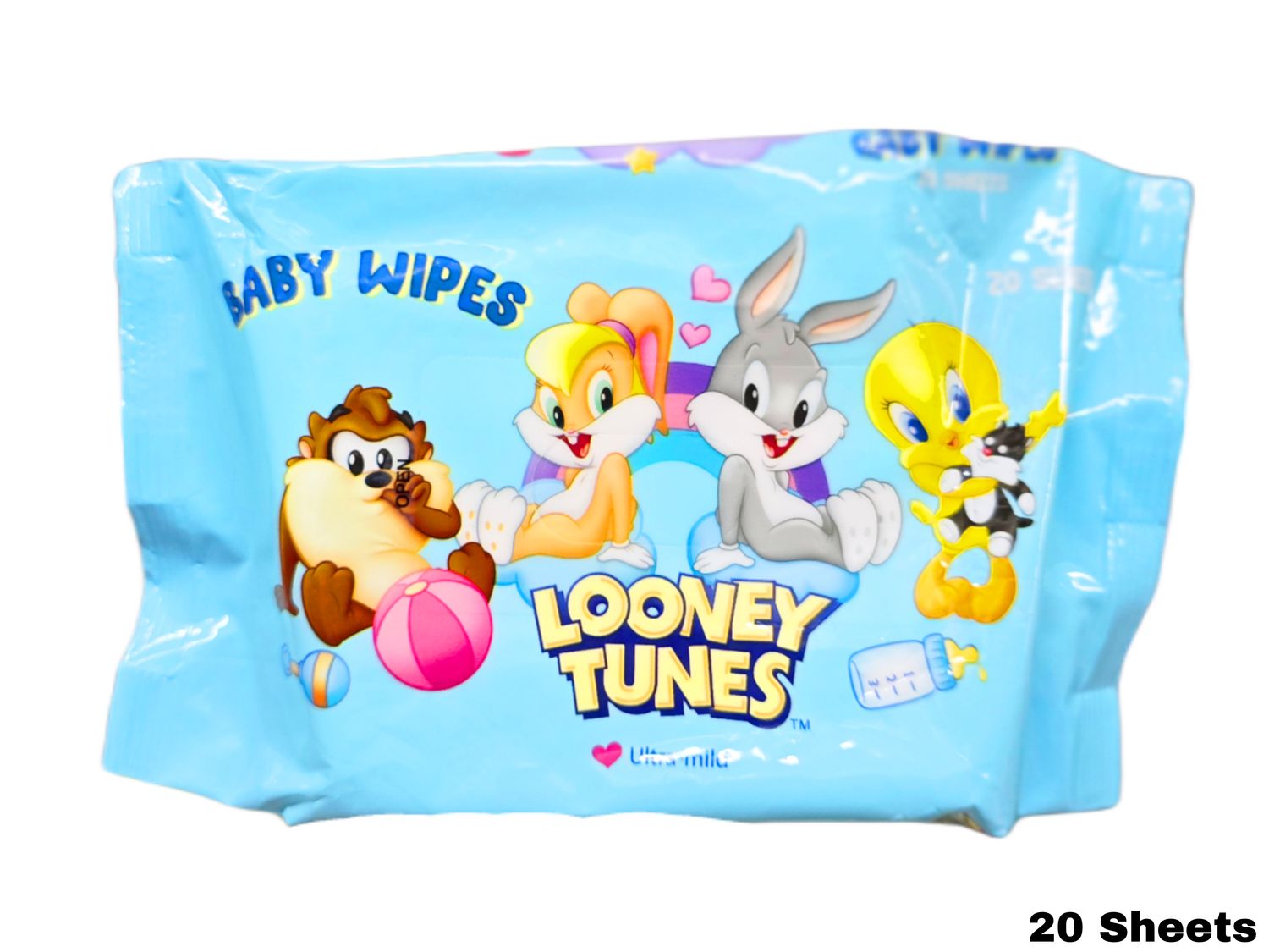 Baby Wipes Loony Tunes Ultra milk 20Sheets 2 Pack