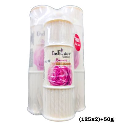 Enchanteur Perfumed Romantic Long Lasting Fragrance Powder Bundle (125g x2) + 50g