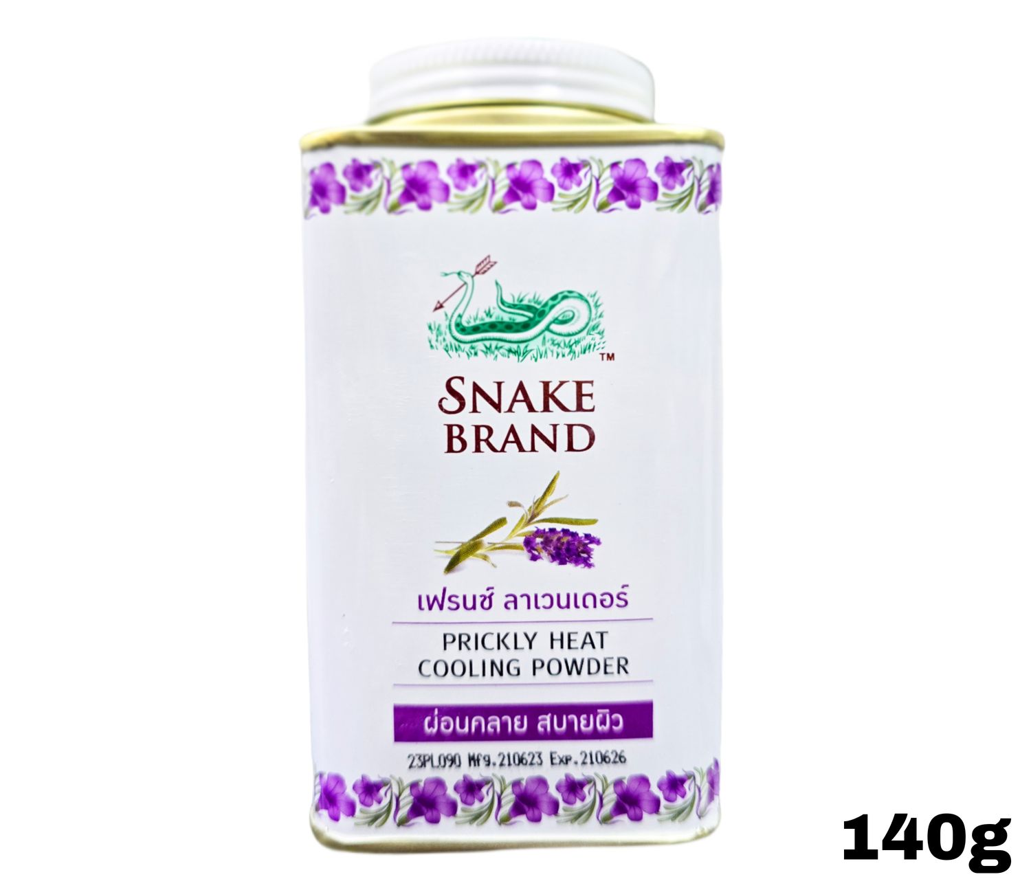 Snake Brand Prickly Heat French Lavender Powder 140g