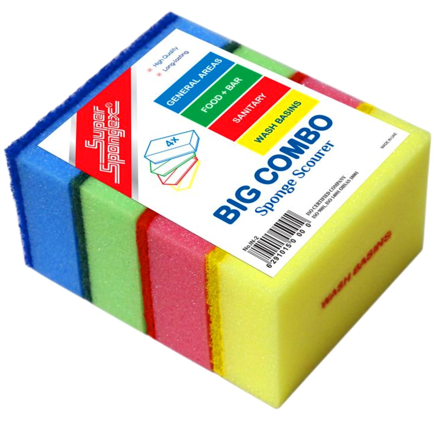 Super Spongex Big Combo Sponge Scourer 4x Pack