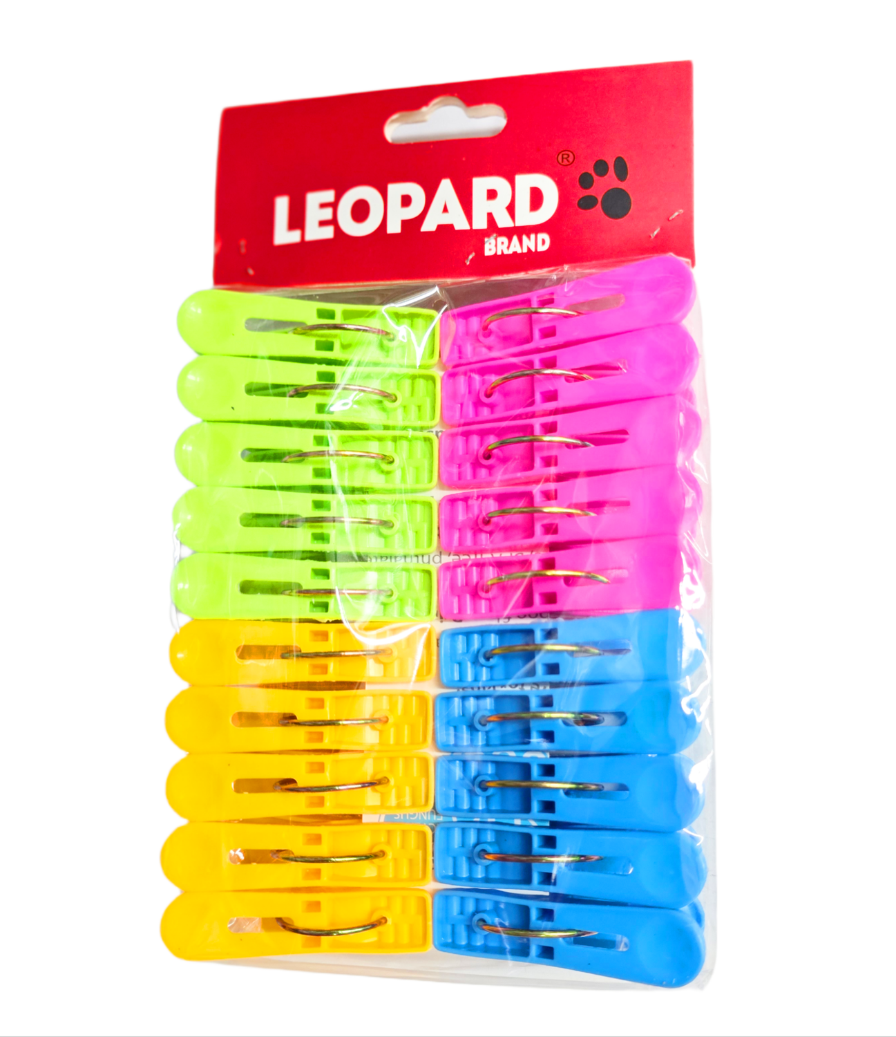 Leopard Clothes Pegs Mixed Colors 20x Pack