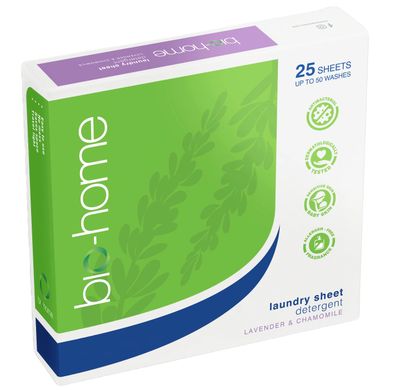 Bio-home Laundry Sheet Detergent Lavender &amp; Chamomile - 25 Sheets Pack