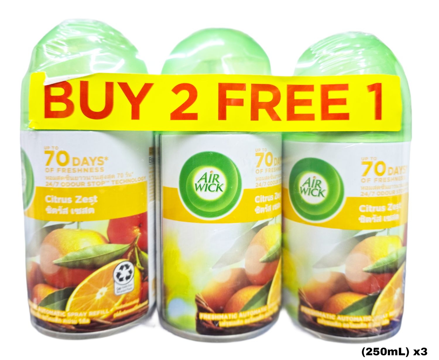 Air Wick Freshmatic Auto Spray Refill - Citrus Zest 250mL 3x Pack