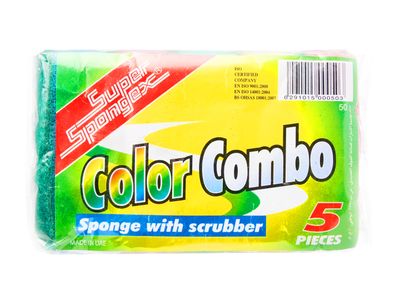 Super Spongex Color Combo - Sponge Witth Scrubber 5s Pack