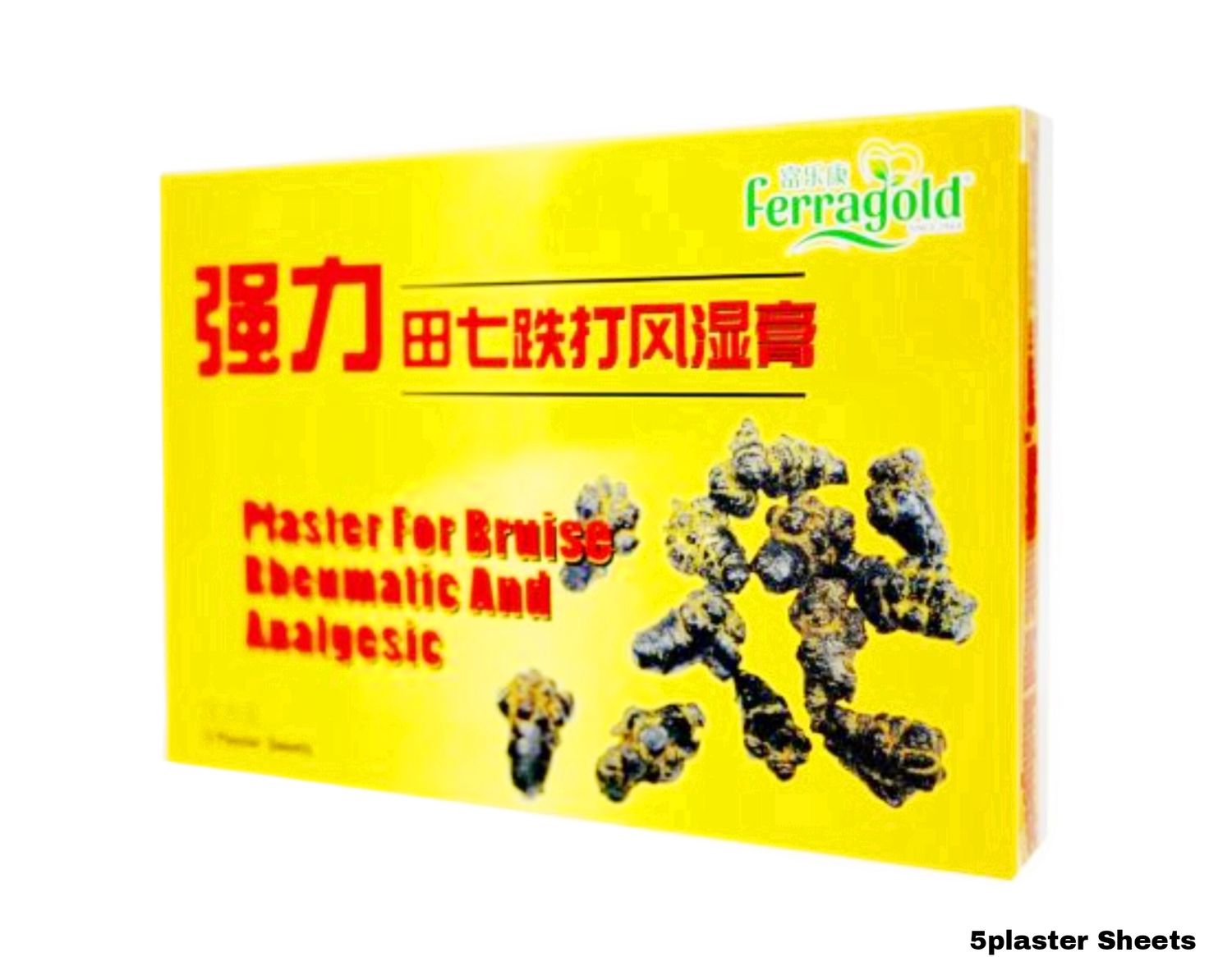 FERRAGOLD PLASTER FOR BRUISE RHEUMATIC AND ANALGESIC (5 SHEETS) PACK