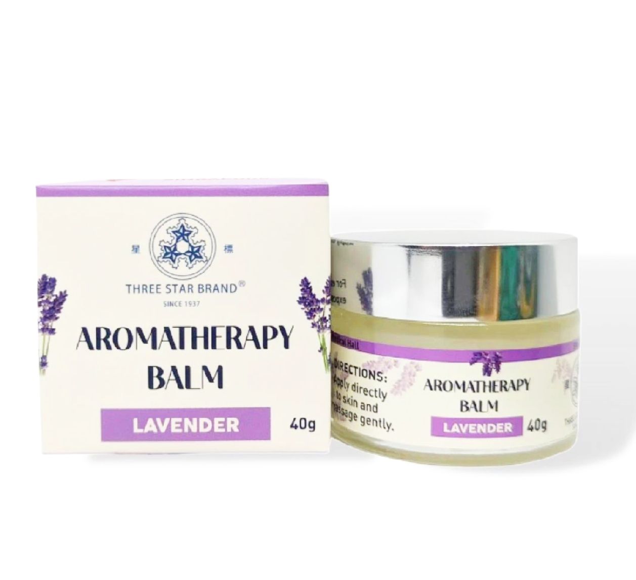 Three Star Brand Aromatherapy Balm - Lavender 40g