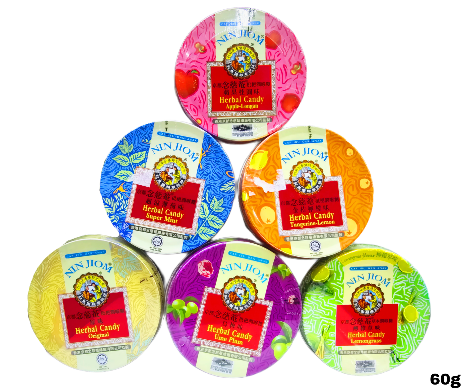 Nin Jiom Herbal Candy 60g x1 Choose Your Own Flavor