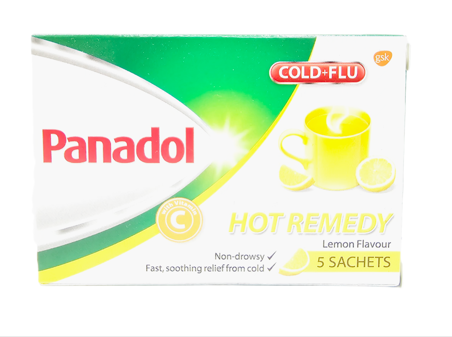 Panandol  Cold Flu Hot remedy lemon Flavour 5 Sachets