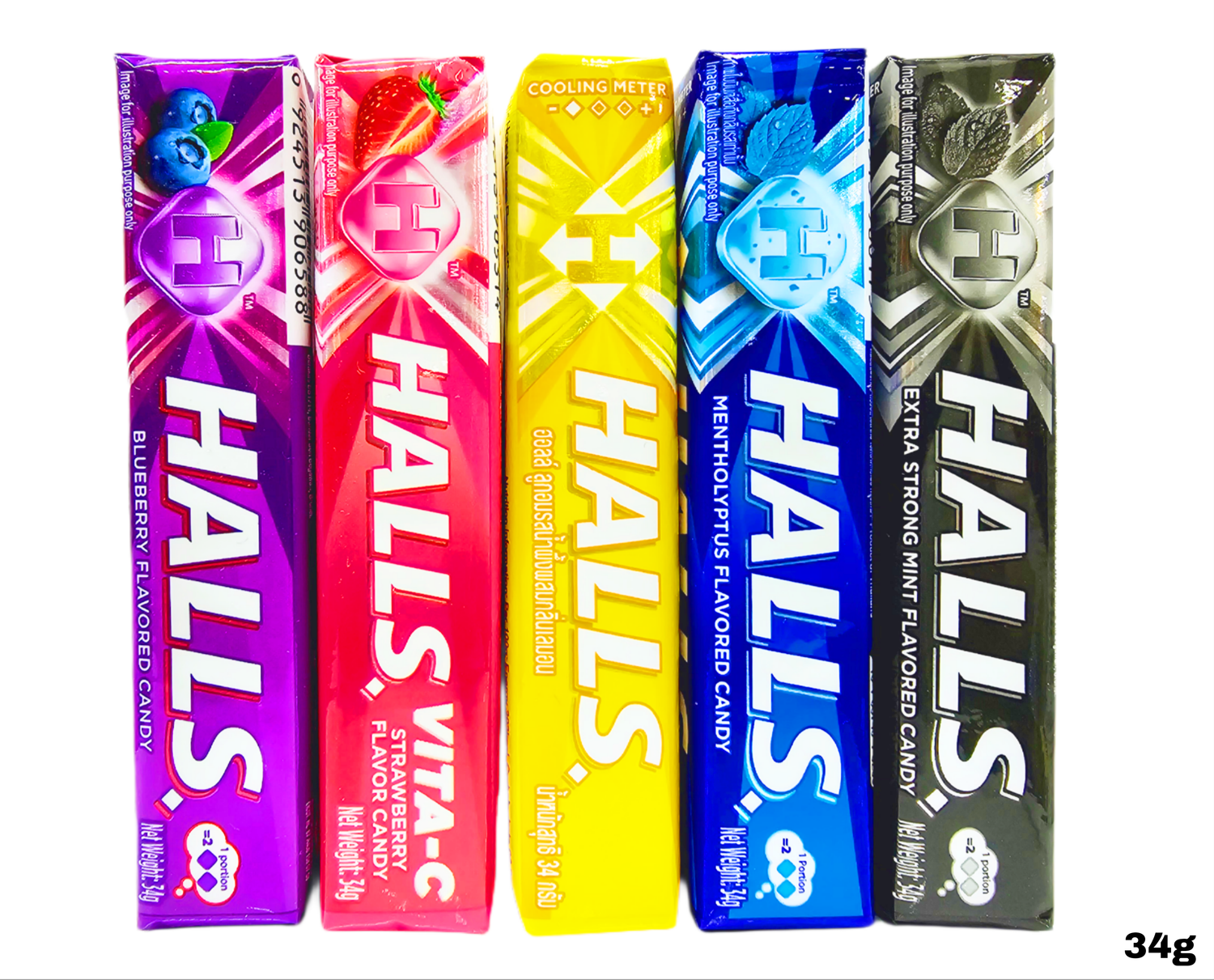 Halls Stick Candy 34g  x1 Choose Your Own Flavor