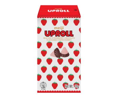 Meiji Uproll (Milk &amp; Strawberry Chocolate) 35g