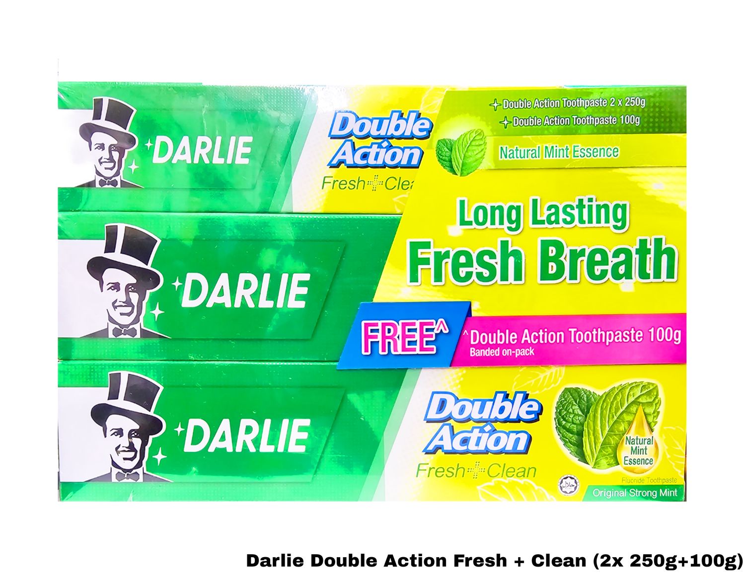 Darlie Double Action Fresh + Clean ( 2 x 250g + 100g )
