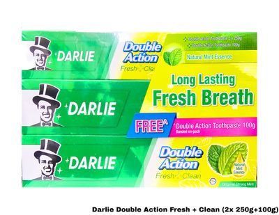 Darlie Double Action Fresh + Clean ( 2 x 250g + 100g )