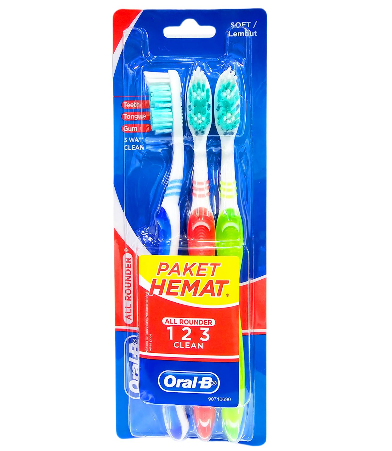 Oral-B® All Rounder Clean 123 , Teeth, Tongue, Gum toothbrush