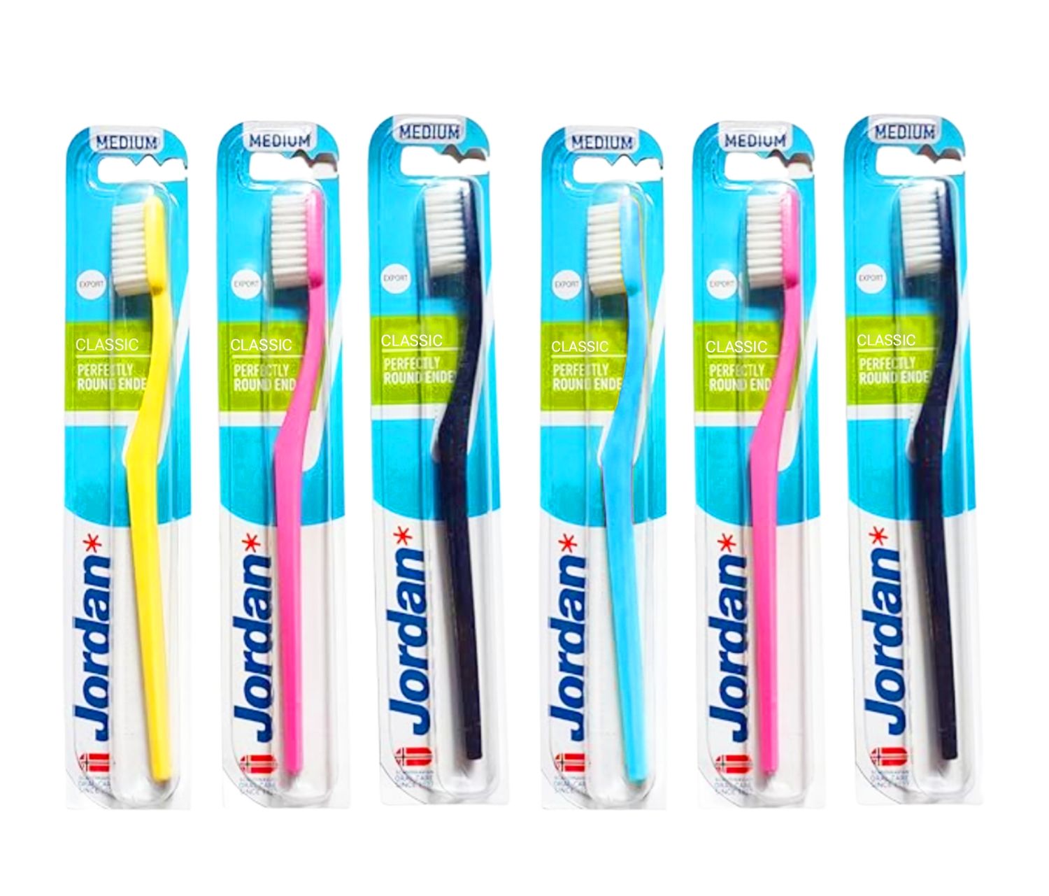 Jordan Classic Perfectly Round End Medium Toothbrush 1s Choose your Own Color
