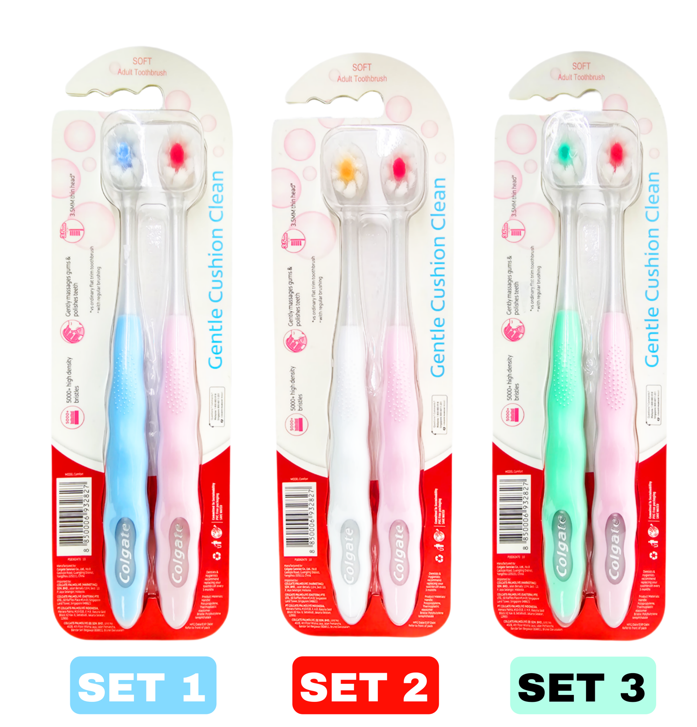 Colgate Gentle Cushion Clean Toothbrush 2s Choose Your Own Set