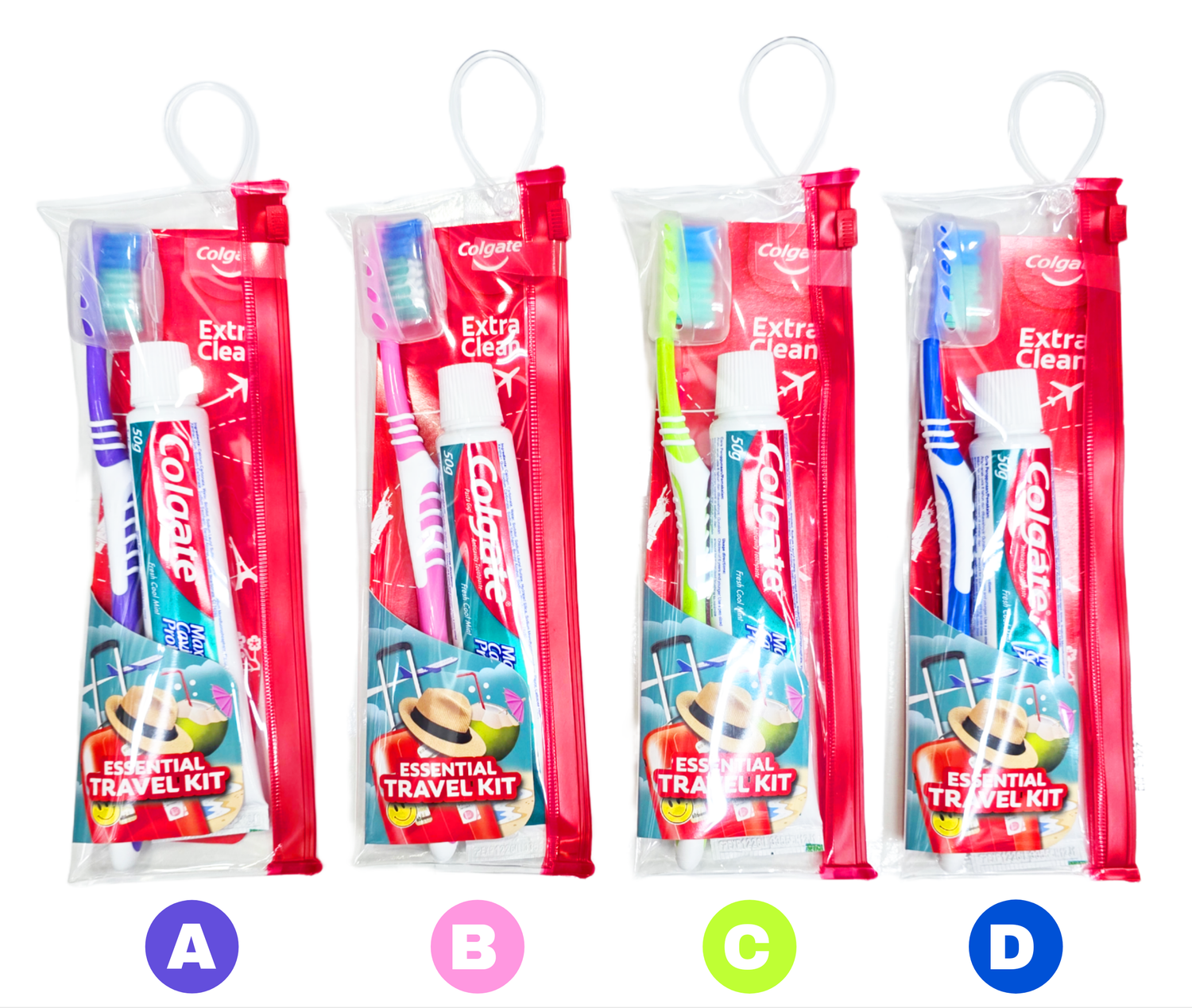 Colgate Extra Clean Toothbrush &amp; Paste essential Travel Kit 1s Pack Choose Your Color