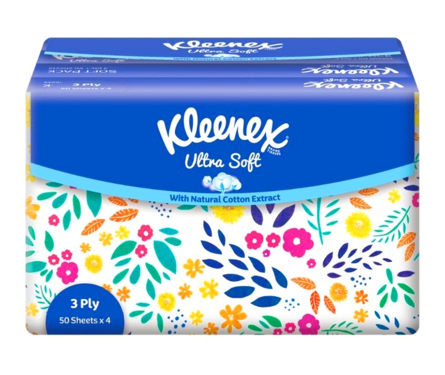 Kleenex Ultra Soft Facial Tissue 3ply 50 Sheet x4 Pack