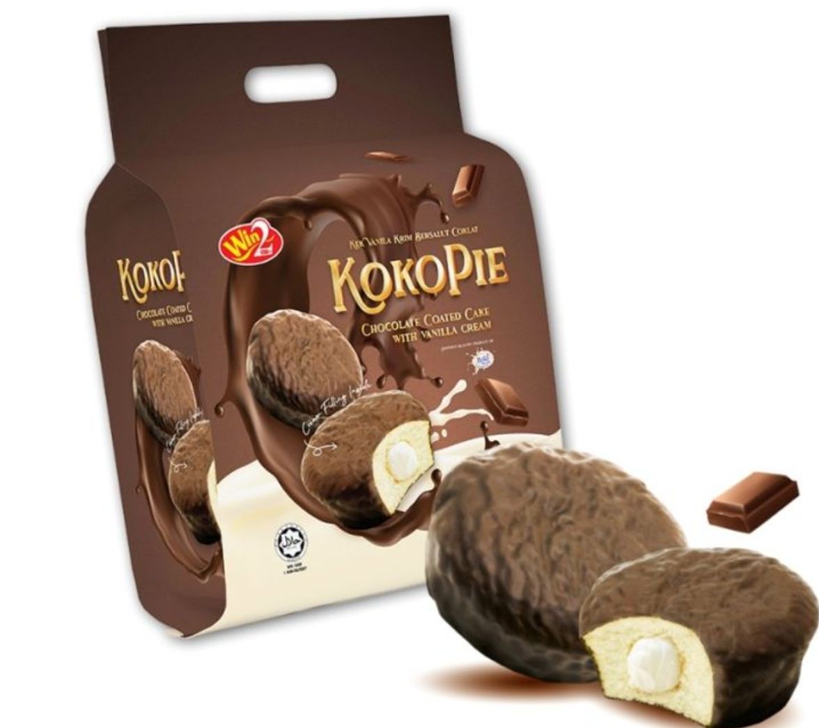 WIN2 KOKOPIE CHOCOLATE COATED CAKE PANDAN 10X20G