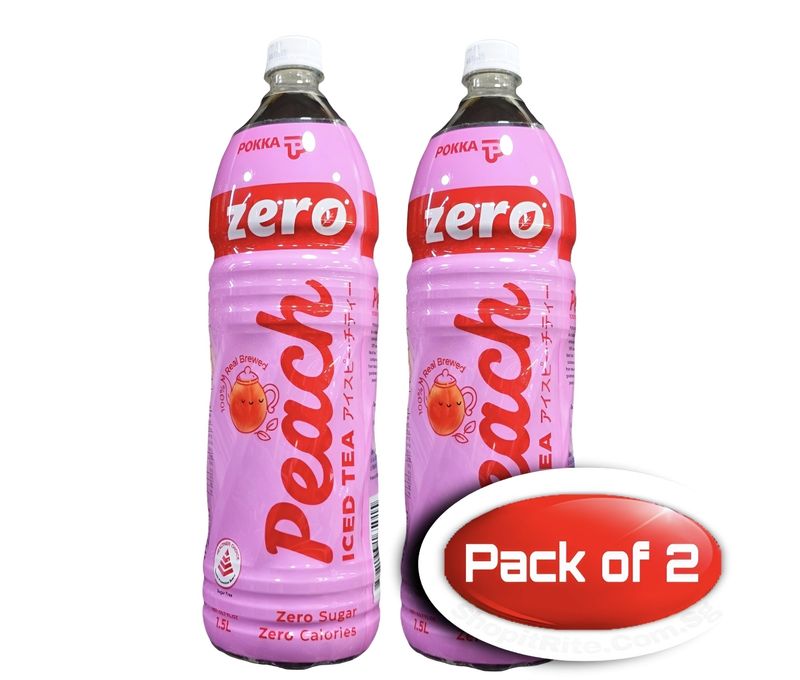 POKKA ICED PEACH TEA ZERO SUGAR 1.5L 2S