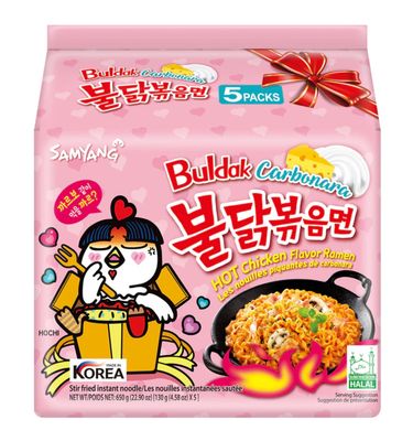 Samyang Buldak Carbonara Hot Chicken Flavour Instant Ramen 650g (5x130g)