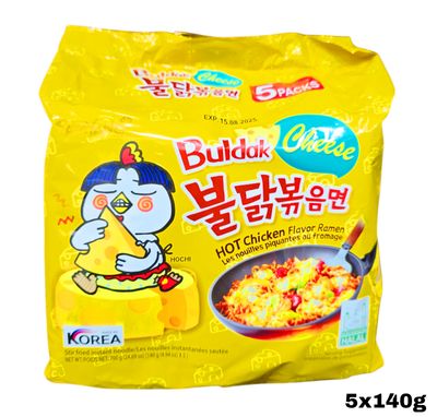 Samyang Hot Chicken Ramen Buldak Cheese Noodles 700g (5x140g)