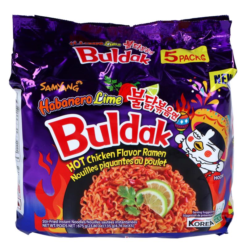 Samyang Buldak Hot Chicken Habanero Lime Ramen 675g (5x135g)