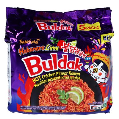 Samyang Buldak Hot Chicken Habanero Lime Ramen 675g (5x135g)