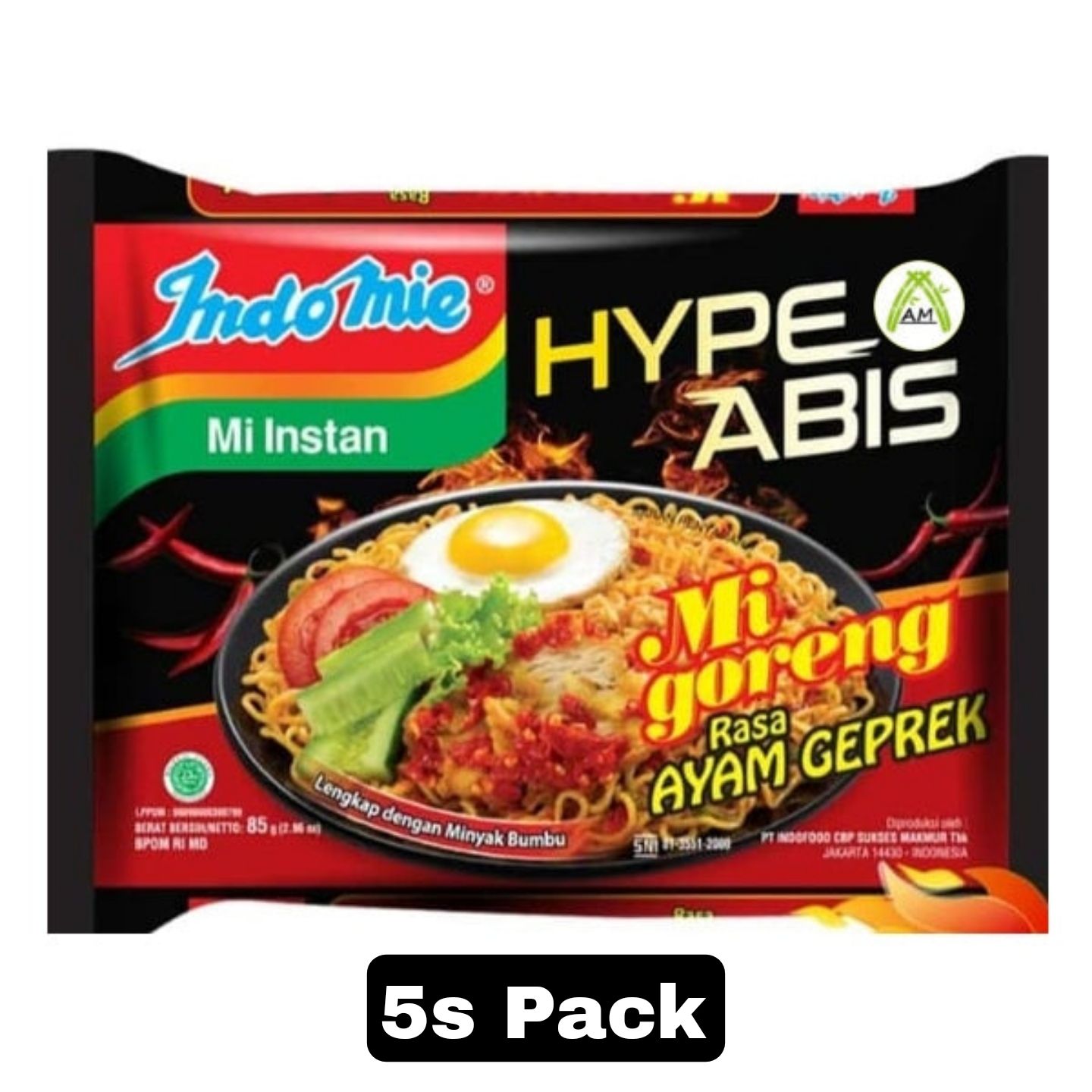 INDOMIE HYPE ABIS AYAM GEPREK 5s Pack (5x85g)