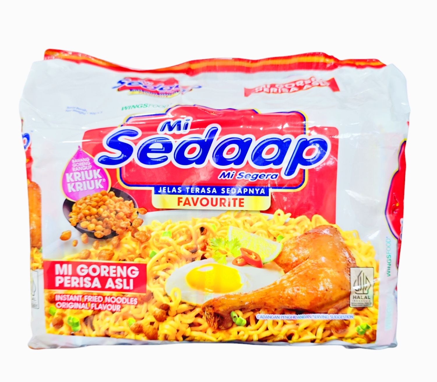 Mi Sedaap Instant Fried Noodles Original Flavor 450g (5x90g)