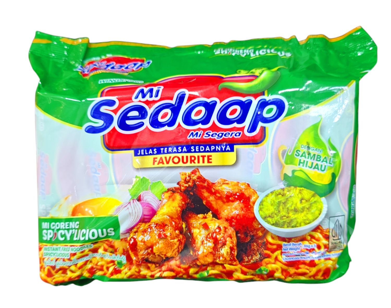 Mi Sedaap Instant Fried Noodles Spicy Licious 430g (5x86g)