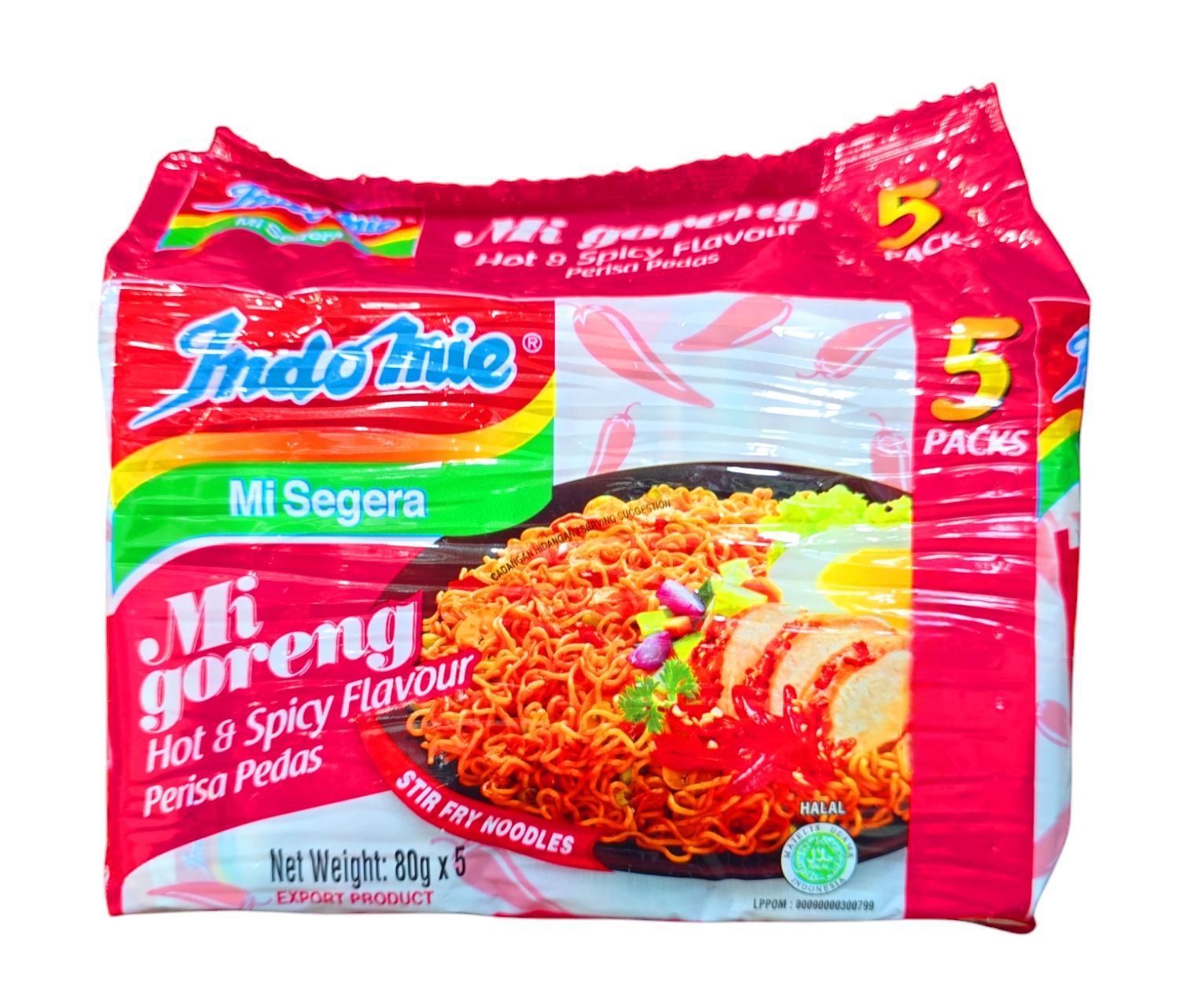 Indomie Mi Segera hot &amp; spicy 400g (5x80g)