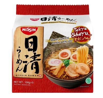 Nissin Japanese Ramen Tokyo Shoyu Instant Noodles 530g (5x106g)