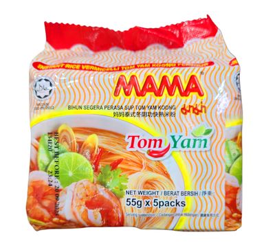 Mama Instant Rice Vermicelli Tom Yam Koong Flavour 275g (5x55g)