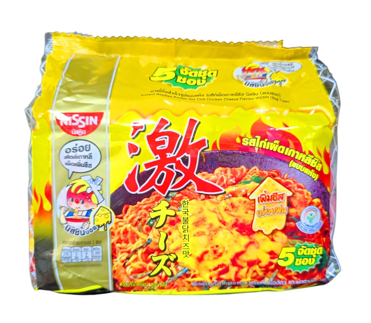 NISSIN KOREAN HOT CHILI CHICKEN CHEESE NOODLES 300G (5x60g)