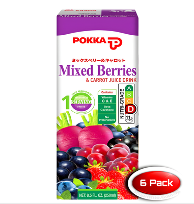 Pokka Mixed Berries &amp; Carrot Juice 250mL 6 Pack