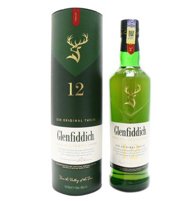 Glenfiddich 12 Year Old Single Malt Whisky 700mL Single Bottle