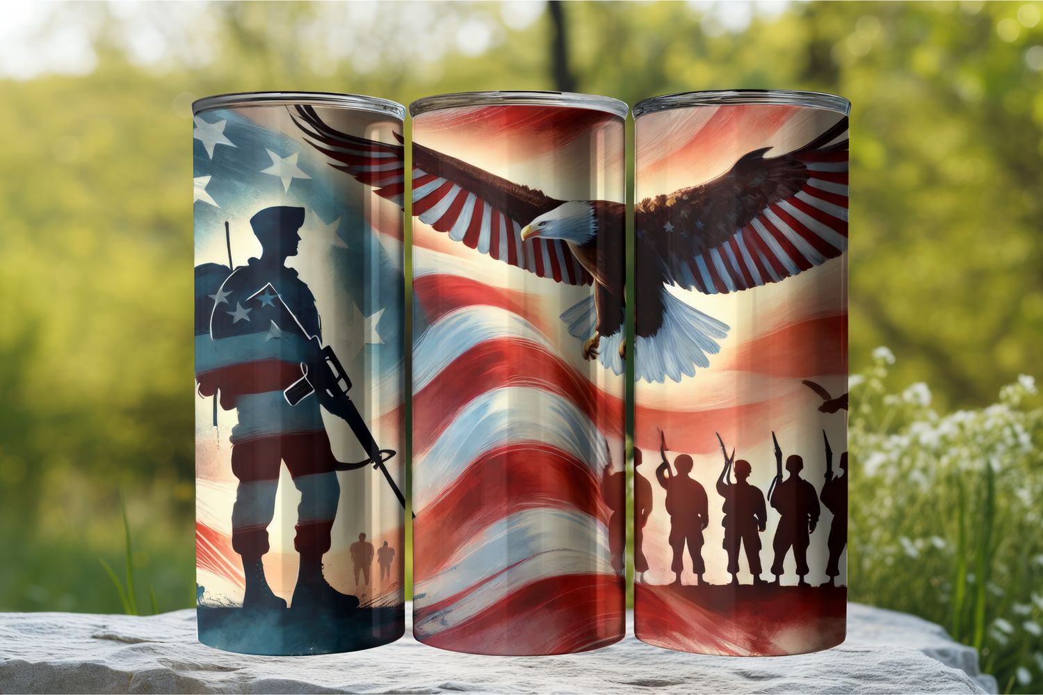 Patriotic Military and Eagle