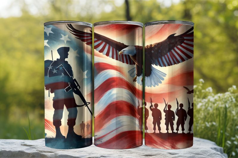 Patriotic Military and Eagle